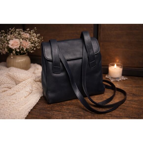 Coach Handbags - Vintage Coach Riverside Navy Glove Tanned Leather RARE